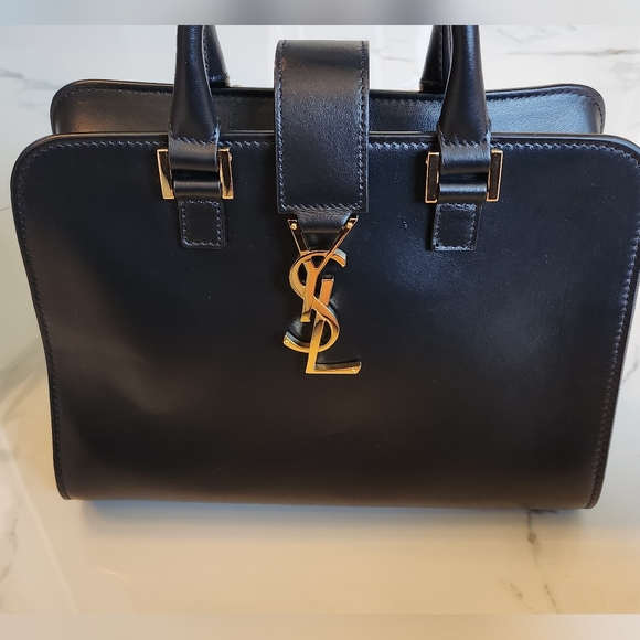 ❤️‼️SALE‼️❤️Gorgeous Authentic Saint Laurent YSL Baby Cabas Black Leather Bag - Picture 16 of 16